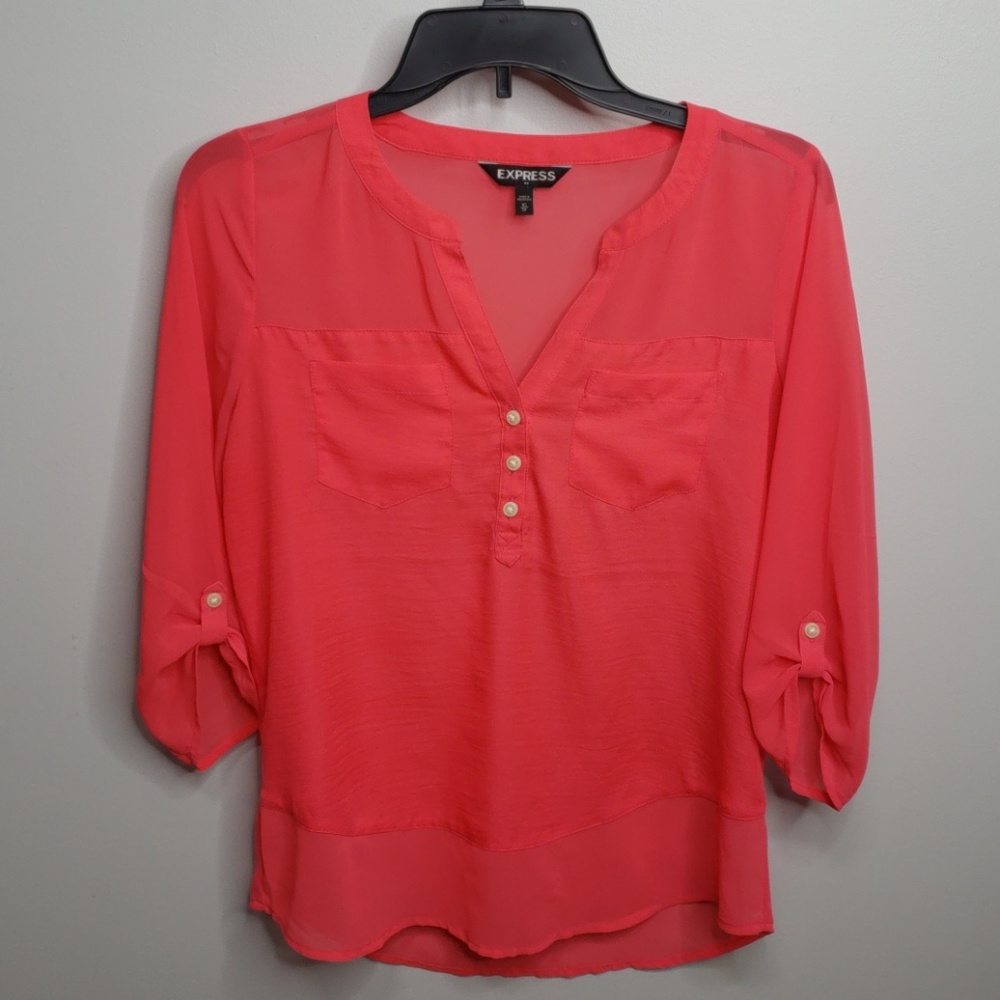 Coral pink blouse
